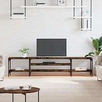 vidaXL Tv-bänk rökfärgad ek 201x35x45 cm konstruerat trä & järn