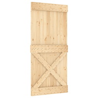 vidaXL Skjutdörr med beslag 95x210 cm massiv furu