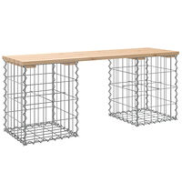 vidaXL Trädgårdsbänk gabion-design 103x31x42 cm massiv furu