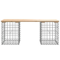 vidaXL Trädgårdsbänk gabion-design 103x31x42 cm massiv furu