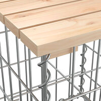 vidaXL Trädgårdsbänk gabion-design 103x31x42 cm massiv furu