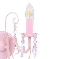 vidaXL Vägglampa med pärlor rosa 2 x E14-lampor
