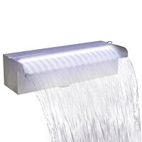vidaXL Rektangulärt Vattenfall Poolfontän med LEDs i rostfritt stål 30 cm