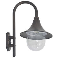 vidaXL Vägglampa för trädgård E27 42 cm aluminium brons