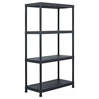 vidaXL Förvaringshylla svart 100 kg 60x30x138 cm plast