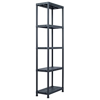 vidaXL Förvaringshylla svart 125 kg 60x30x180 cm plast