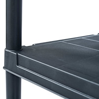 vidaXL Förvaringshylla svart 125 kg 60x30x180 cm plast