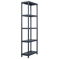 vidaXL Förvaringshyllor 5 st svart 125 kg 60x30x180 cm plast