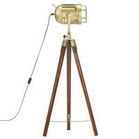 vidaXL Golvlampa massivt mangoträ 97 cm