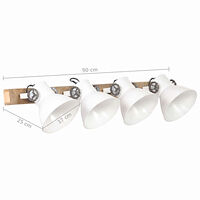 vidaXL Industriell vägglampa vit 90x25 cm E27