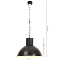 vidaXL Hänglampa industriell 25 W svart rund 48 cm E27