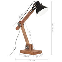 vidaXL Skrivbordslampa industriell svart rund 58x18x90 cm E27