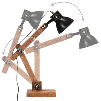 vidaXL Skrivbordslampa industriell svart rund 58x18x90 cm E27