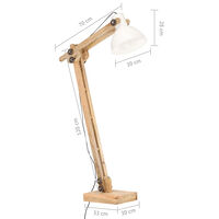 vidaXL Golvlampa vit massivt mangoträ E27