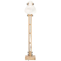 vidaXL Golvlampa vit massivt mangoträ E27