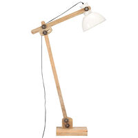 vidaXL Golvlampa vit massivt mangoträ E27