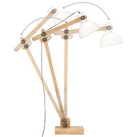 vidaXL Golvlampa vit massivt mangoträ E27