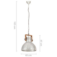 vidaXL Hänglampa industriell vintage 25 W silver rund 40 cm E27