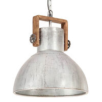 vidaXL Hänglampa industriell vintage 25 W silver rund 40 cm E27