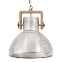 vidaXL Hänglampa industriell vintage 25 W silver rund 40 cm E27