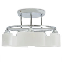 vidaXL Taklampa med ovala glasskärmar för 5 E14-lampor 200 W
