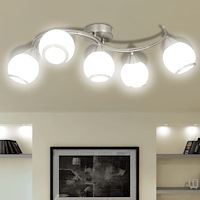 vidaXL Taklampa med glasskärmar med böjd skena