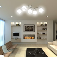 vidaXL Taklampa med glasskärmar med böjd skena