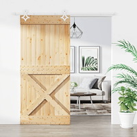 vidaXL Skjutdörr med beslag 100x210 cm massiv furu