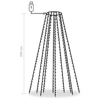 vidaXL Ljusnät för julgran 250 LED blå 250 cm