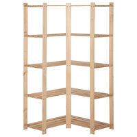 vidaXL Lagerhylla hörn 5 hyllplan 82,5x82,5x170 cm massiv furu