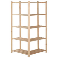 vidaXL Lagerhylla hörn 5 hyllplan 82,5x82,5x170 cm massiv furu