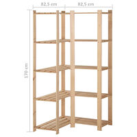 vidaXL Lagerhylla hörn 5 hyllplan 82,5x82,5x170 cm massiv furu
