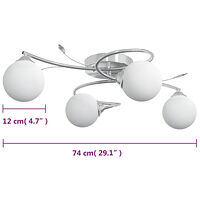 vidaXL Taklampa med runda lampor för 4 G9 LED-lampor