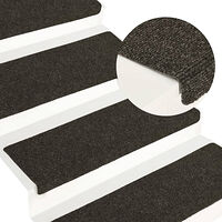 vidaXL Trappmattor självhäftande 15 st 65x21x4 cm antracit rektangulär kant