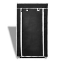 vidaXL Skoförvaring med överdrag i tyg 58 x 28 x 106 cm svart