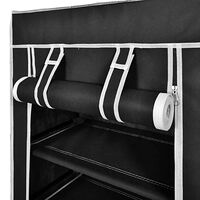 vidaXL Skoförvaring med överdrag i tyg 58 x 28 x 106 cm svart