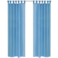 vidaXL Genomskinlig gardin 140 x 225 cm 2-pack Turkos
