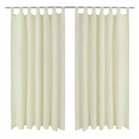 vidaXL 2-pack gardiner med öglor i gräddvit microsatin 140 x 245 cm