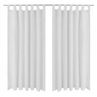 vidaXL 2-pack gardiner med öglor i vit microsatin 140 x 225 cm