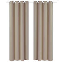 vidaXL Mörkläggningsgardiner 2 st med öljetter 135x175 cm gräddvit