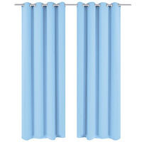 vidaXL Mörkläggningsgardiner 2 st med öljetter 135x245 cm turkos