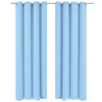 vidaXL Mörkläggningsgardiner 2 st med öljetter 135x175 cm turkos