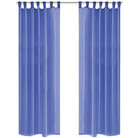 vidaXL Gardiner i voile 2 st 140x245 cm kungsblå
