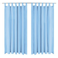 vidaXL Gardiner i microsatin 2 st med öglor 140x225 cm turkos