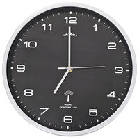 vidaXL Radiostyrd väggklocka med Quartz-urverk 31 cm svart