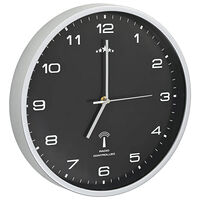 vidaXL Radiostyrd väggklocka med Quartz-urverk 31 cm svart