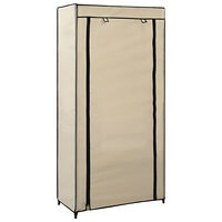 vidaXL Skoförvaring med överdrag gräddvit 58x28x106 cm tyg