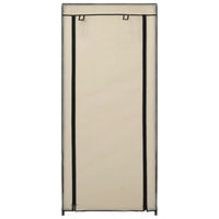 vidaXL Skoförvaring med överdrag gräddvit 58x28x106 cm tyg