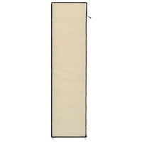 vidaXL Skoförvaring med överdrag gräddvit 115x28x110 cm tyg