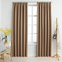 vidaXL Mörkläggningsgardiner med krokar 2 st taupe 140x225 cm